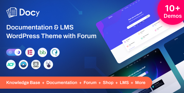 Docy v1.5.8 - Documentation and Knowledge base WordPress Theme with Helpdesk Forum