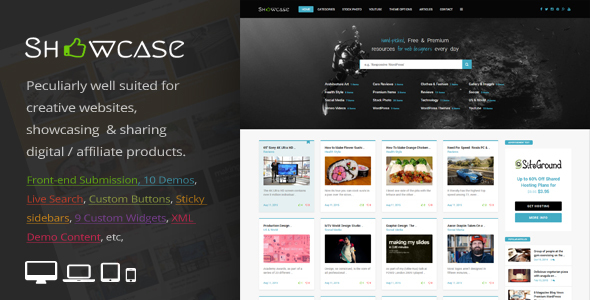 Showcase v3.6 - Responsive WordPress Grid / Masonry Blog Theme