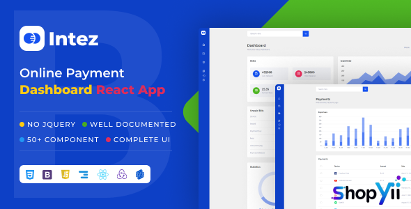 Intez - Payment Dashboard React +Nextjs App