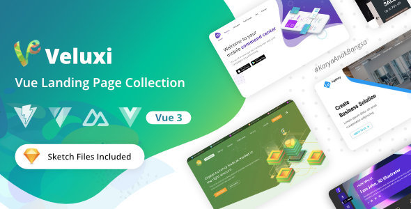 Veluxi v2.1.7 - Vue JS Landing Page Collection