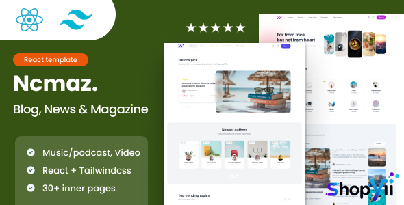 Ncmaz - Blog, News Magazine React + RTL Template