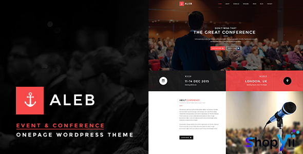 Aleb v1.4.2 - Event Conference Onepage WordPress Theme
