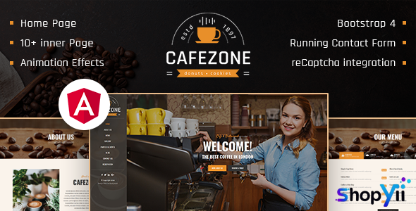 CafeZone - Coffee Shop Restaurant Angular Template