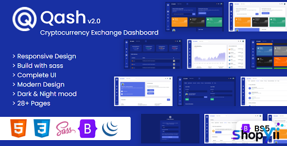 Qash - Cryptocurrency Exchange Dashboard HTML Template + Light and Dark