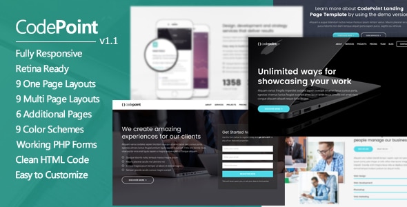 CodePoint v1.2.0 - Multi-Purpose Landing Page WordPress Theme