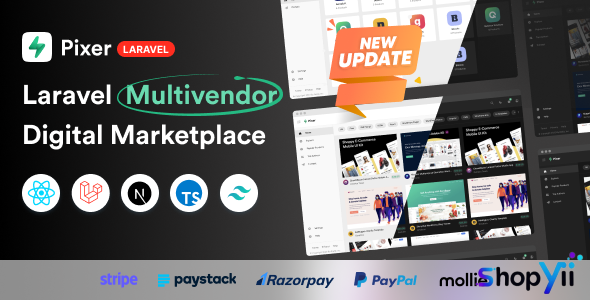 Pixer v3.2.1 - React Laravel Multivendor Digital Marketplace
