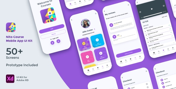 Nito Course Mobile App UI Kit v1.0
