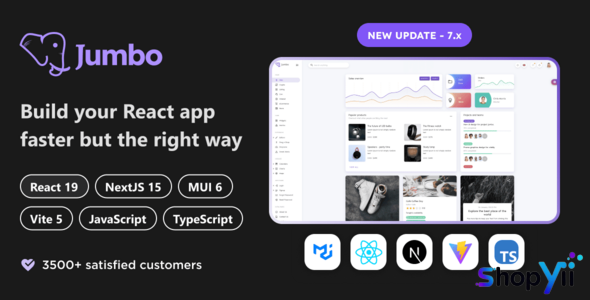 Jumbo v6.2.0 - React Admin Template with Material-UI