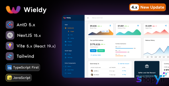 Wieldy v2.5.3 - React Admin Template Ant Design and Redux