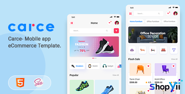 Carce v1.0 - Mobile app eCommerce Template