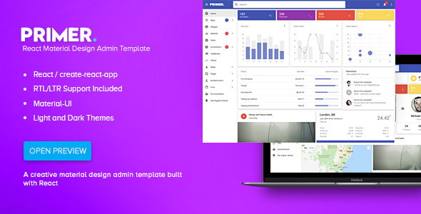 Primer v1.1.0 - React Material Design Admin Template