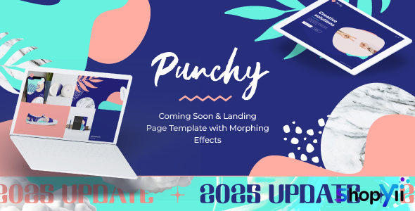 Punchy - Coming Soon and Landing Page Template with Morphing Effects