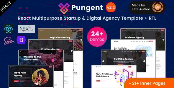 Pungent v1.7 - React Multipurpose Startup & Digital Agency Template