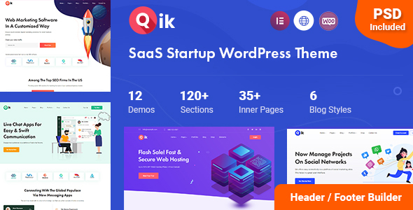 Qik v1.0.1 - SaaS Startup WordPress Theme