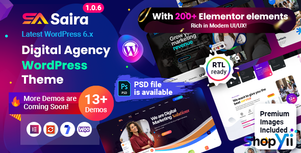 Saira v1.0.7 - Digital Agency WordPress