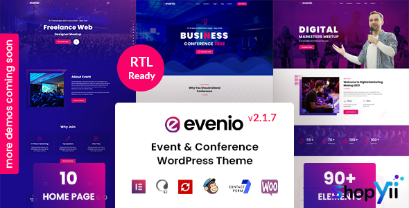 Evenio v2.1.2 - Event Conference WordPress Theme