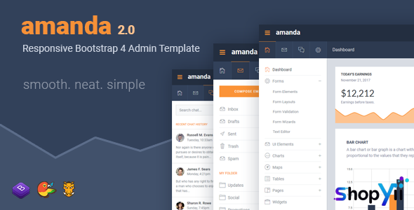 Amanda v2.0 - Responsive Bootstrap 4 Admin Template