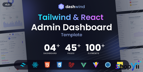 DashWind v1.1.0 - Multipurpose Tailwind CSS Admin Dashboard Template