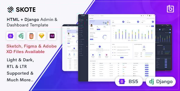 Skote v3.3.0 - HTML & Django Admin Dashboard Template