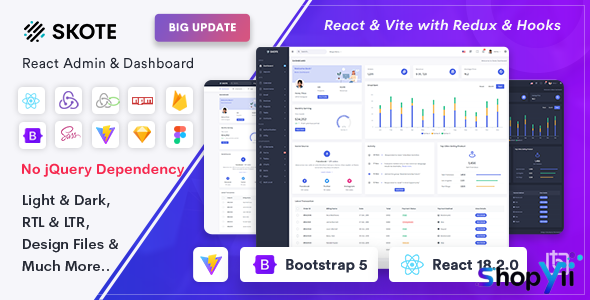 Skote v4.2.0 - React Admin & Dashboard Template + Sketch
