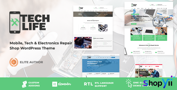 TechLife v10.7 - Mobile, Tech & Electronics Repair Shop WordPress Theme