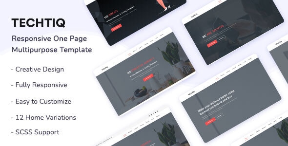 Techtiq v2.0 - Responsive One Page Multipurpose Template