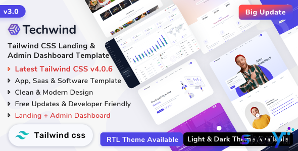 Techwind v1.5.0 - Tailwind CSS Multipurpose Landing Page Template