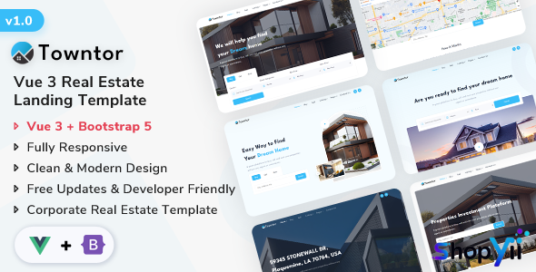 Towntor - Vue Real Estate Template