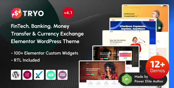 Tryo v3.4 - Banking, Money Transfer & Currency Exchange WordPress Theme