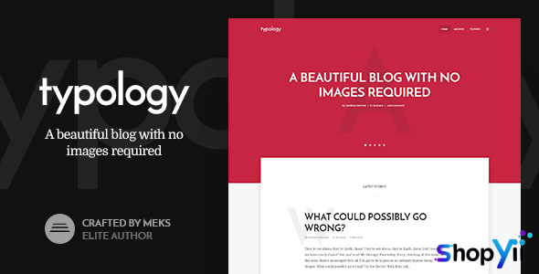 Typology v1.7.2 - Text Based Minimal WordPress Blog Theme