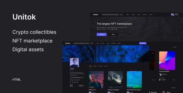 Unitok - NFT Marketplace HTML Template