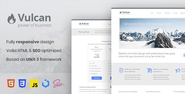 Vulcan v2.0.0 - Minimalist Business HTML Template