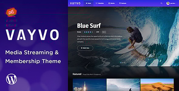 Vayvo v5.3 - Media Streaming & Membership Theme