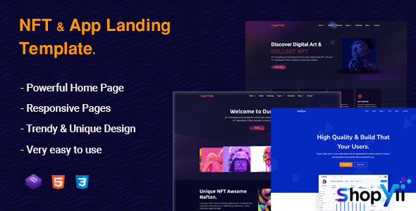 Nafton - NFT & App Landing HTML Template - Updated