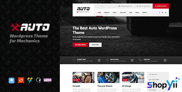 Auto v2.0.0 - WordPress theme for Mechanic, Car Dealers and Repair Shops