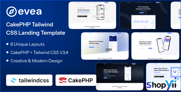 Evea - CakePHP App Landing Page Template