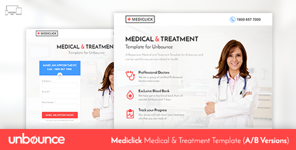 Mediclick v1.0 - Unbounce Medical Landing Page Template