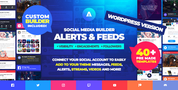 Asgard v1.1.5 - Social Media Alerts & Feeds WordPress Builder - Facebook, Instagram, Twitch and more!