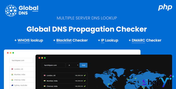 Global DNS v1.0 - Multiple Server - DNS Propagation Checker - PHP