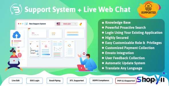Best Support System v2.2.2 - Live Web Chat & Client Support Desk & Support Ticket Help Centre
