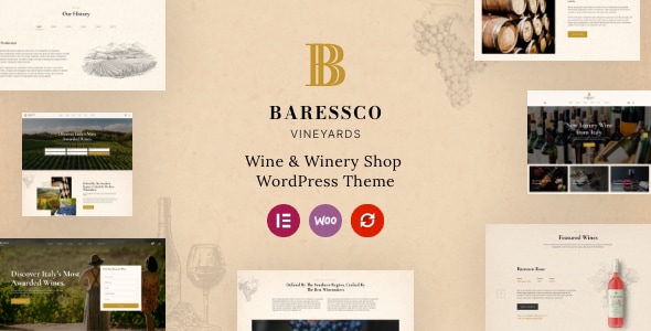 Baressco v1.0.1 - Wine, Vineyard & Winery WordPress Theme