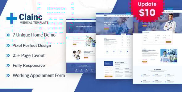 Clainc – Health And Medical HTML Template