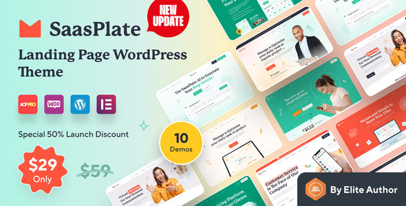 SaasPlate v1.2.6 - Landing Page WordPress Theme