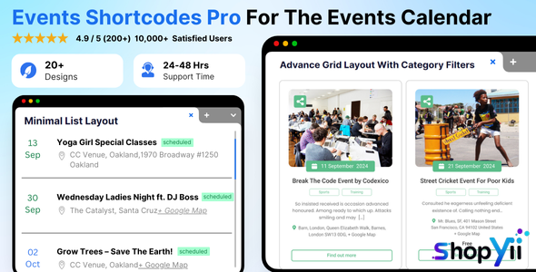 The Events Calendar Shortcode and Templates Pro v2.3