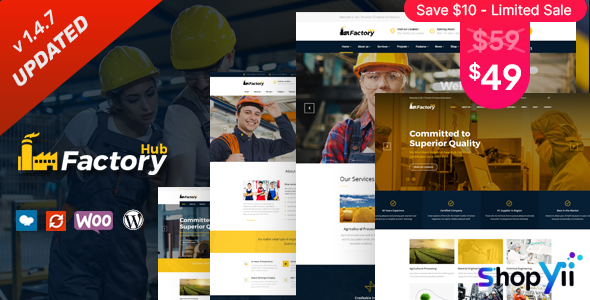 Factory HUB v1.3.6 - Industry / Factory / Engineering Theme