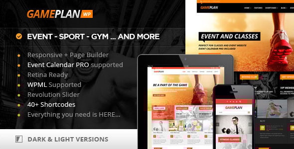 Gameplan v1.6.2 - Event and Gym Fitness Theme