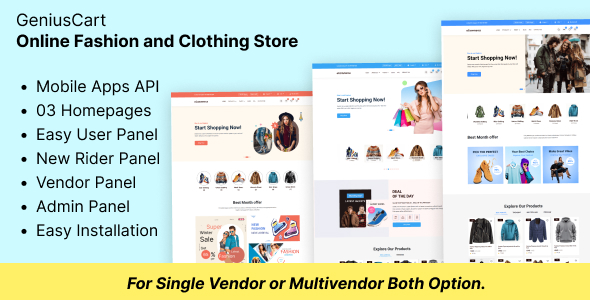 GeniusCart v1.7 - Single or Multivendor Ecommerce System with Physical and Digital Product Marketplace