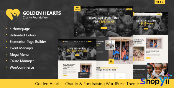 Golden Hearts v1.0.7 - Fundraising & Charity WordPress Theme