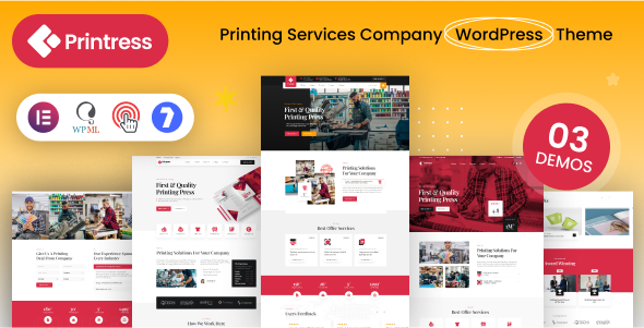 Printress v1.0 - Printing Services Company WordPress