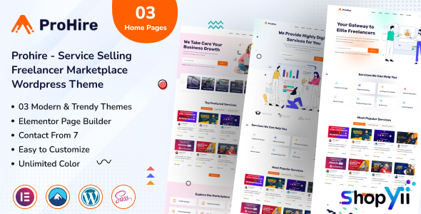 Prohire v1.0 - Service Selling Marketplace WordPress